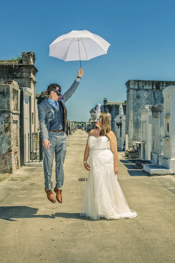 Day After Wedding Portraits in a New Orleans Cemetery