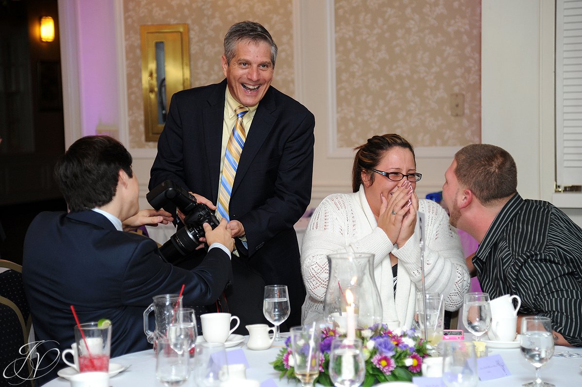 wedding guests having fun, Lake George Wedding Photographer, wedding reception photos, Wedding at The Queensbury Hotel