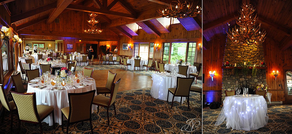 unique fall details in reception venue