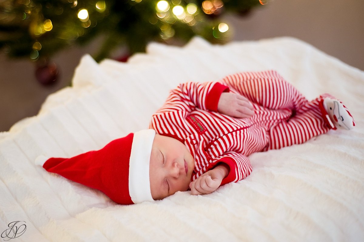 adorable holiday newborn baby girl