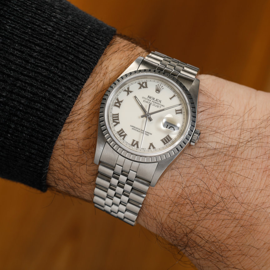 Rolex Datejust 16220 Cream Roman 1988 Roy Sacha Davidoff SA