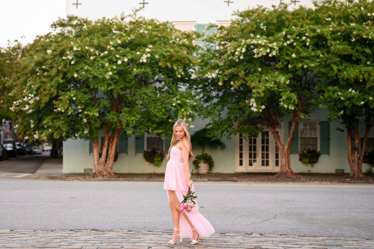 Pretty in Pink, Charleston Senior Portrait Session with Sierra