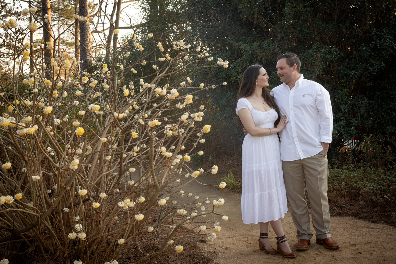 A Springtime Engagement Session in a Beautiful Raleigh Garden