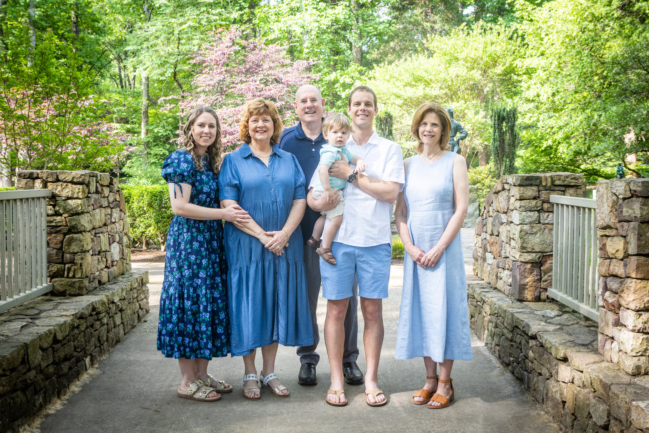 Three Generations - Greensboro Family Session at Tanger Bicentennial Garden