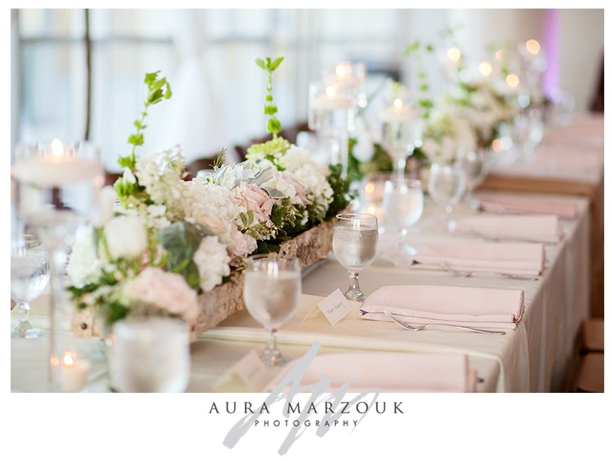 Pink rose and white peony vintage centerpieces. © Aura Marzouk Photography, Greensboro Wedding Photographer