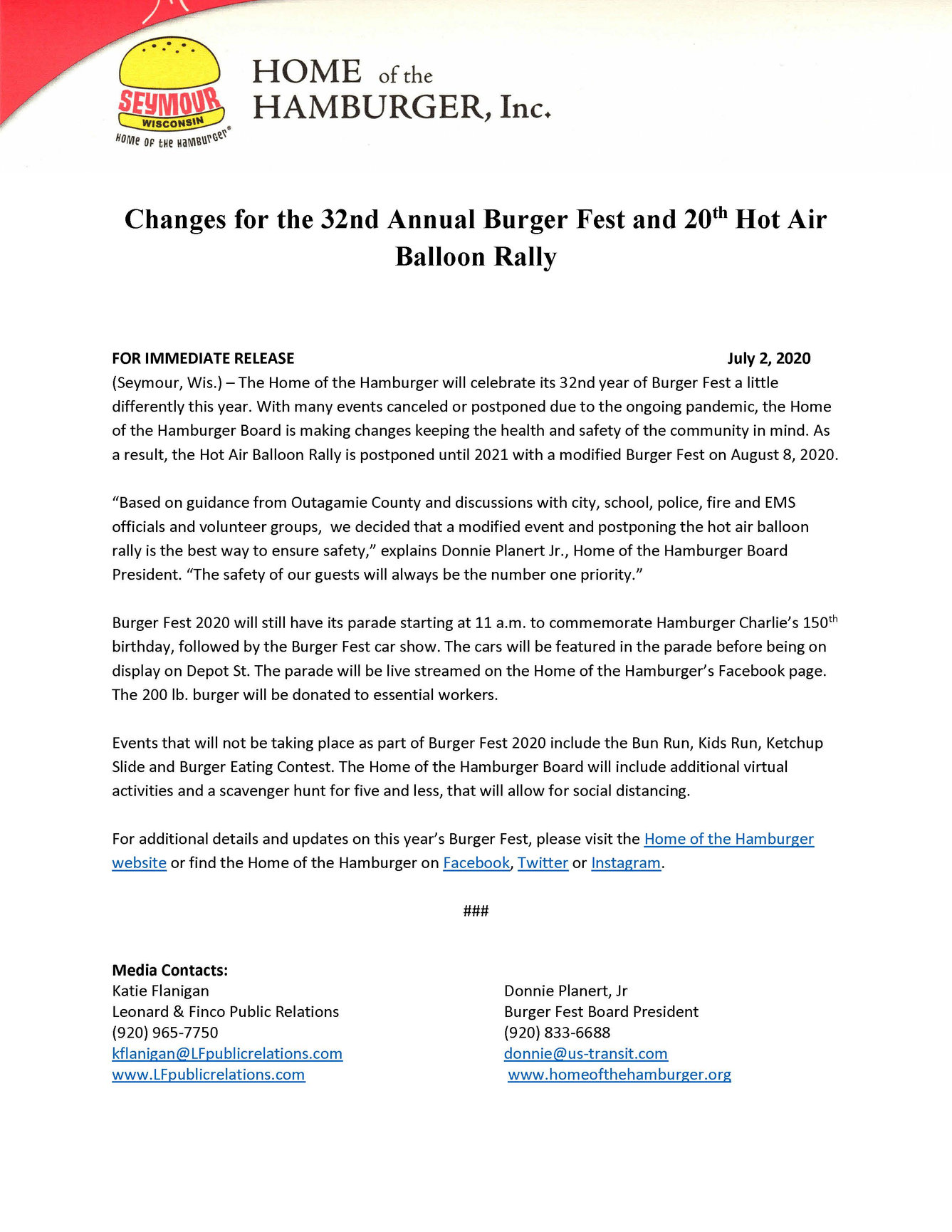 Home of The Hamburger