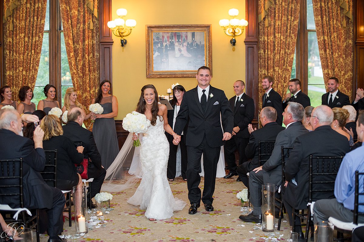 bride and groom exiting ceremony