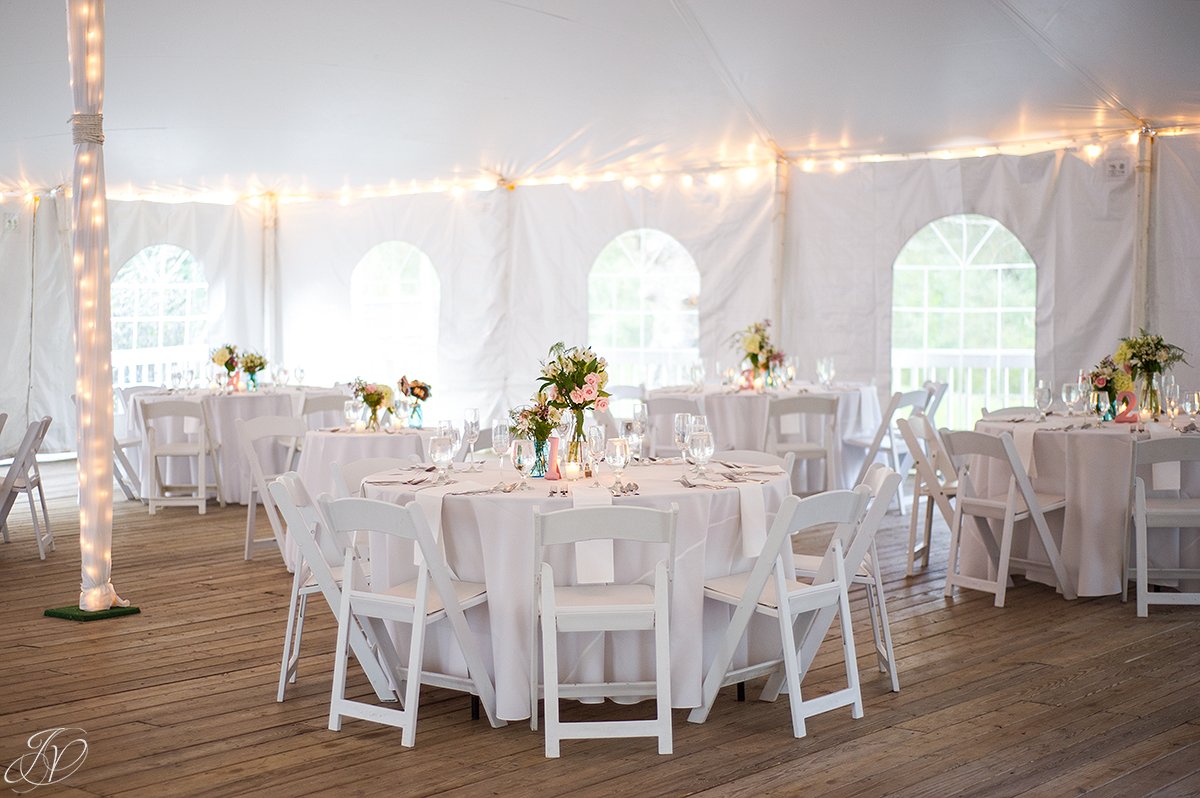 vintage reception details, tent reception