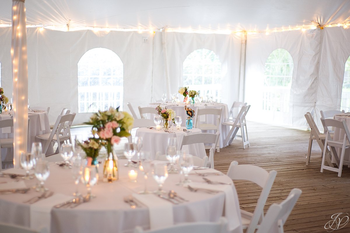 vintage reception details, tent reception