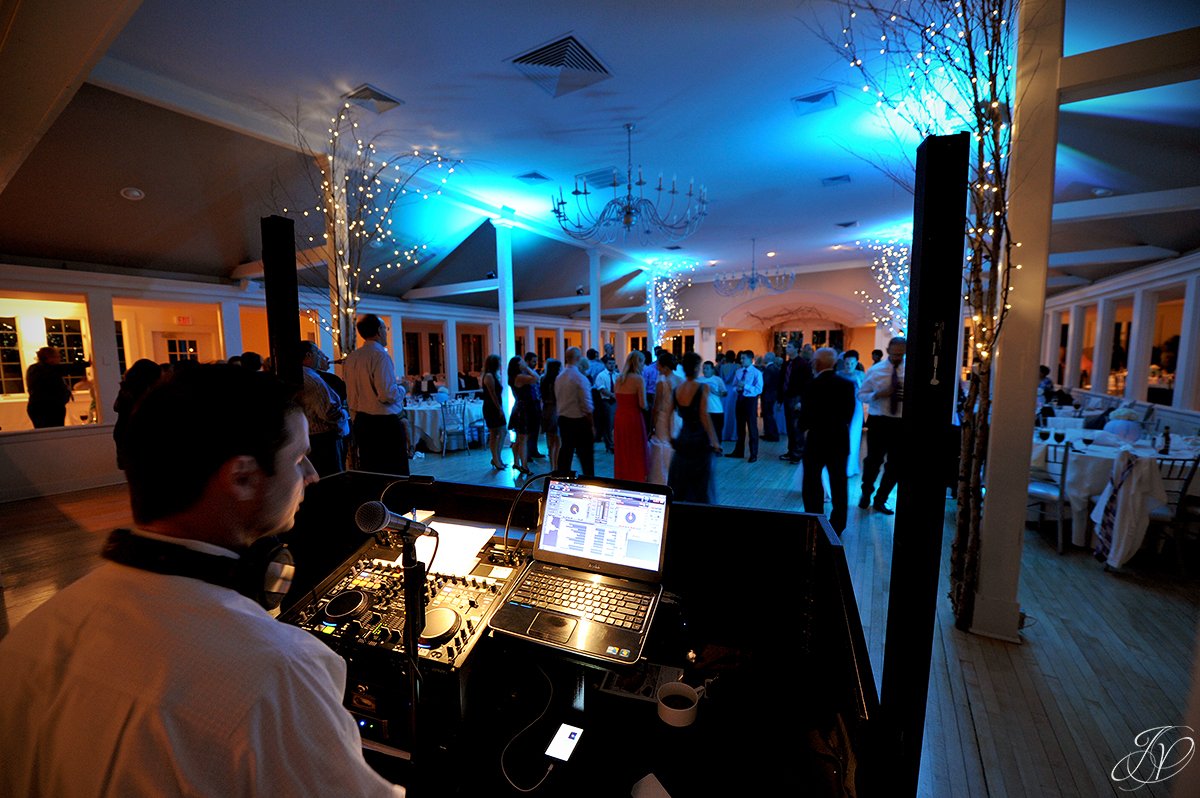 behind the DJ booth reception photo