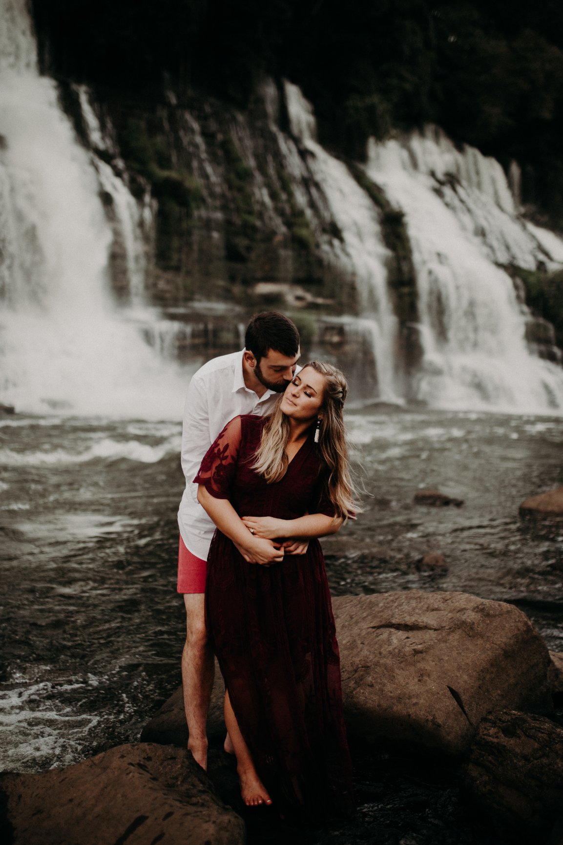 Nashville Waterfall Engagement Session Abigail Bridges Photography