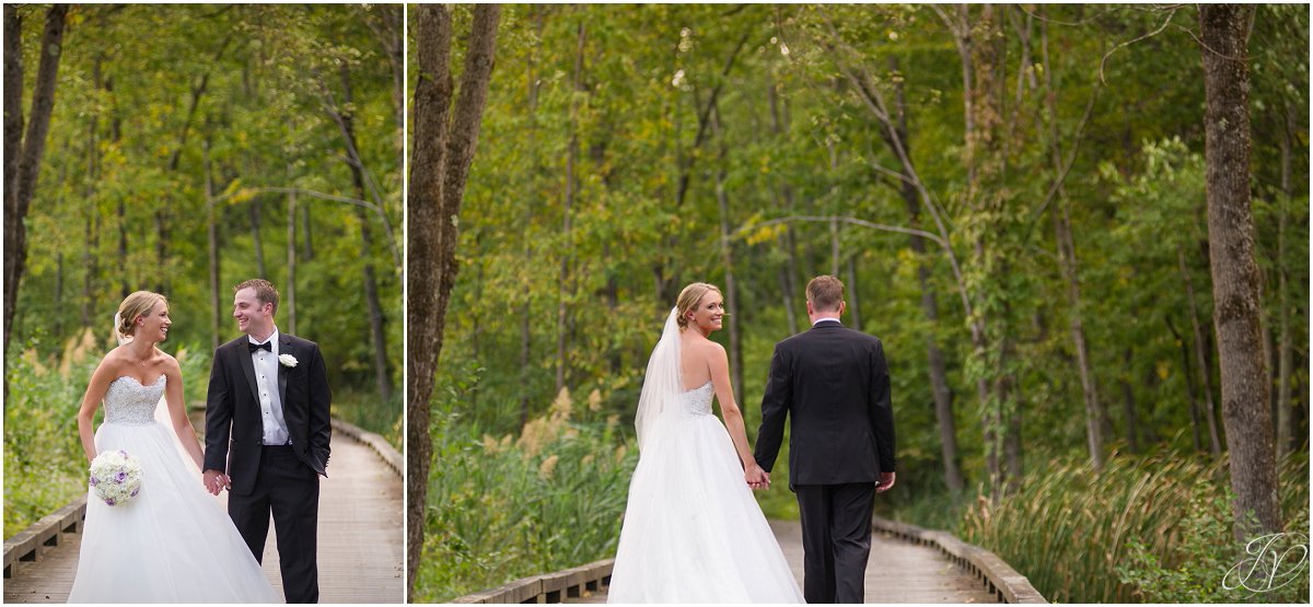 bride and groom on bridge walkway saratoga national