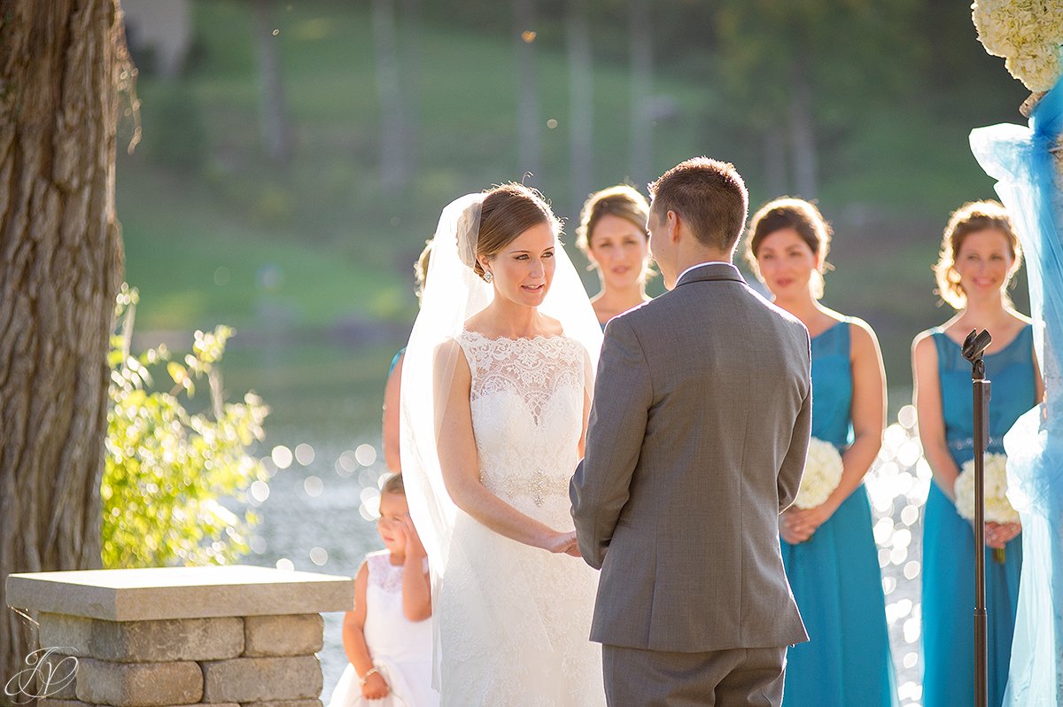 beautiful photo of bride saying vows during ceremony