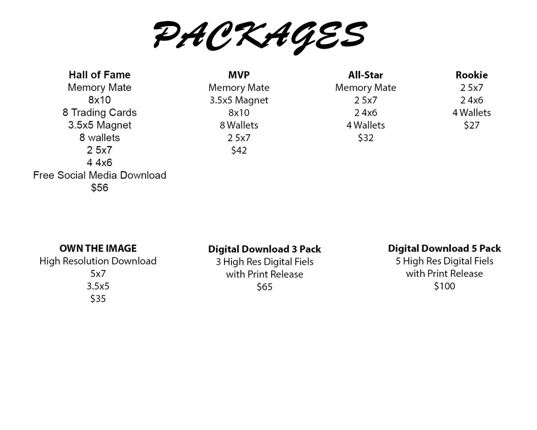 Sports Photography Pricing McKenney Photography