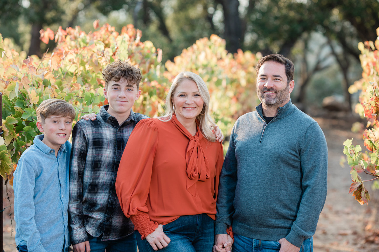 Family portraits during Sunset in Santa Rosa,  Sonoma County Ca, taken by Sheila Johnson of Studio J Photography