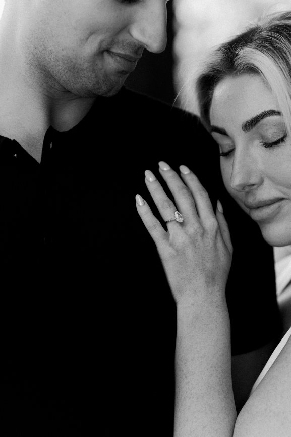Couple newly engaged taking portraits at Dawn Ranch, Northern California. Photographed by Studio J Photography