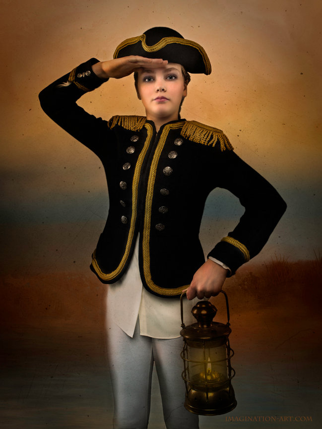 Painting of a women in a military uniform.