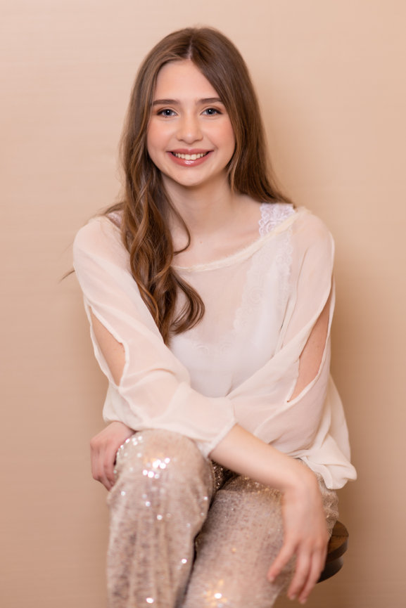 tween girl in studio