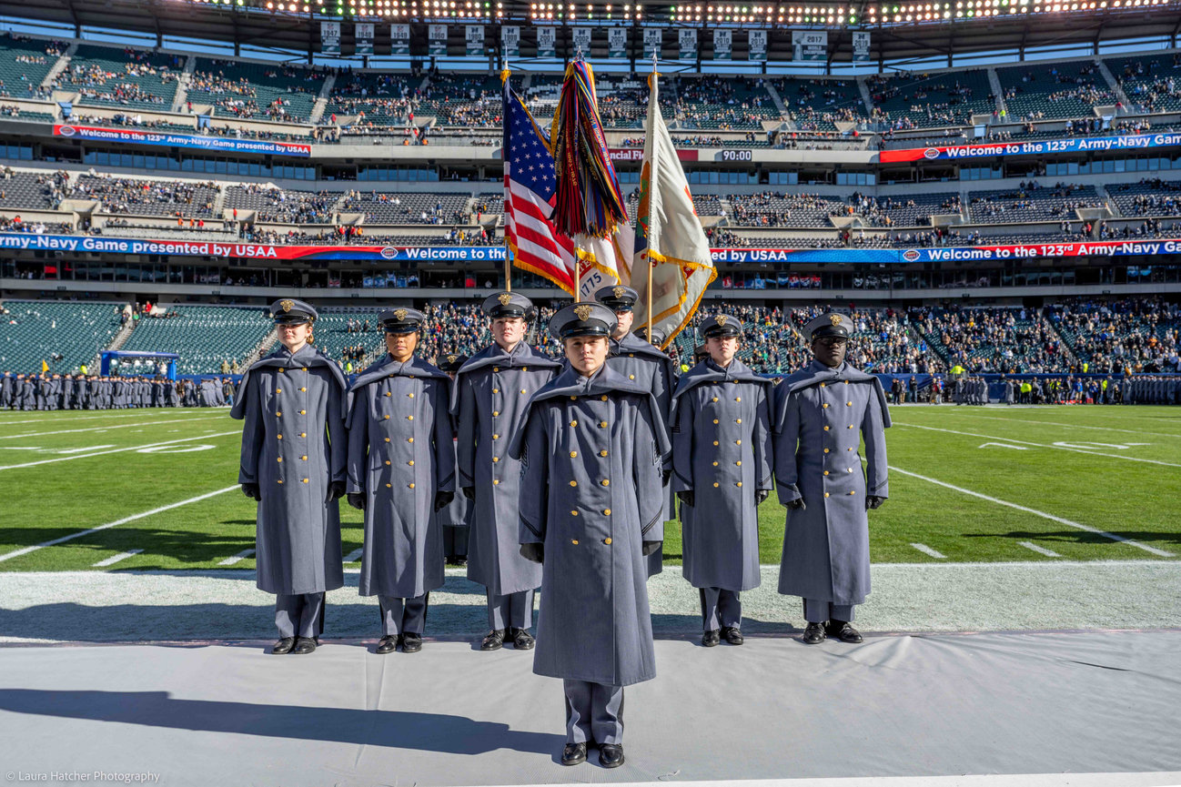 West Point Cadets and the First Captain during the 2022 Army Navy Game