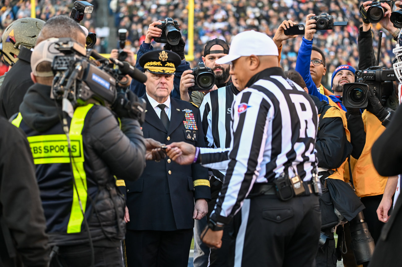 Army Navy Game Coin Toss from over 600mm away