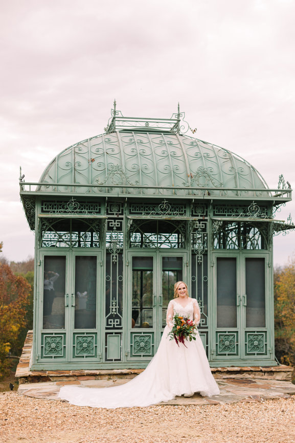 Bridal Portrait With Greenhouse Background