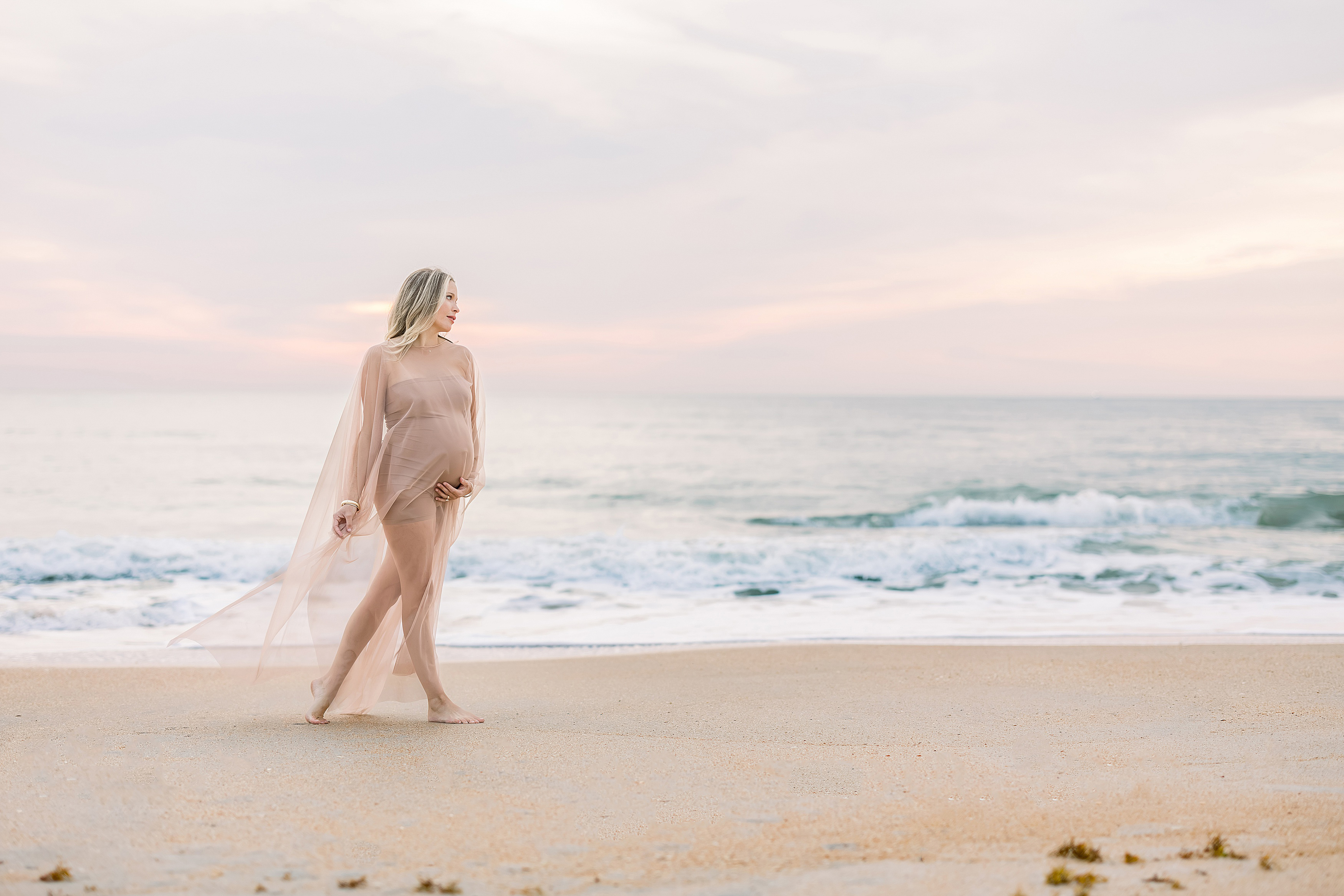light and airy fine art maternity photos in Saint Augustine Beach