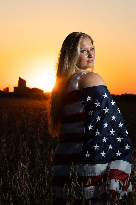 Senior Portraits girl patriotic usa woman sports MJ Portrait Design Lafayette Indiana