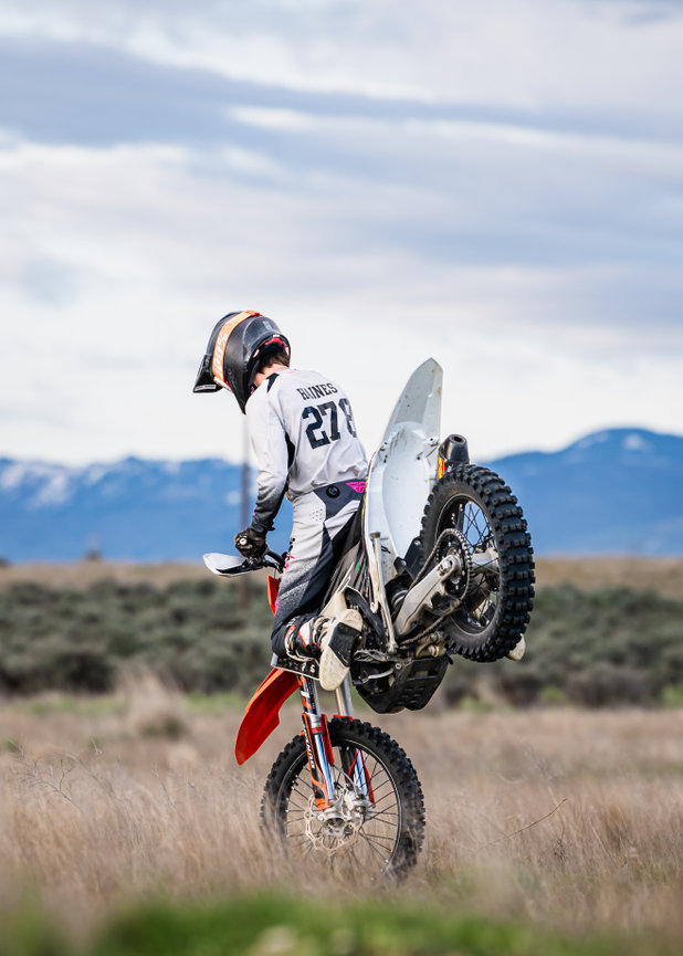 Meridian Kuna Idaho senior year boy on motorcycle