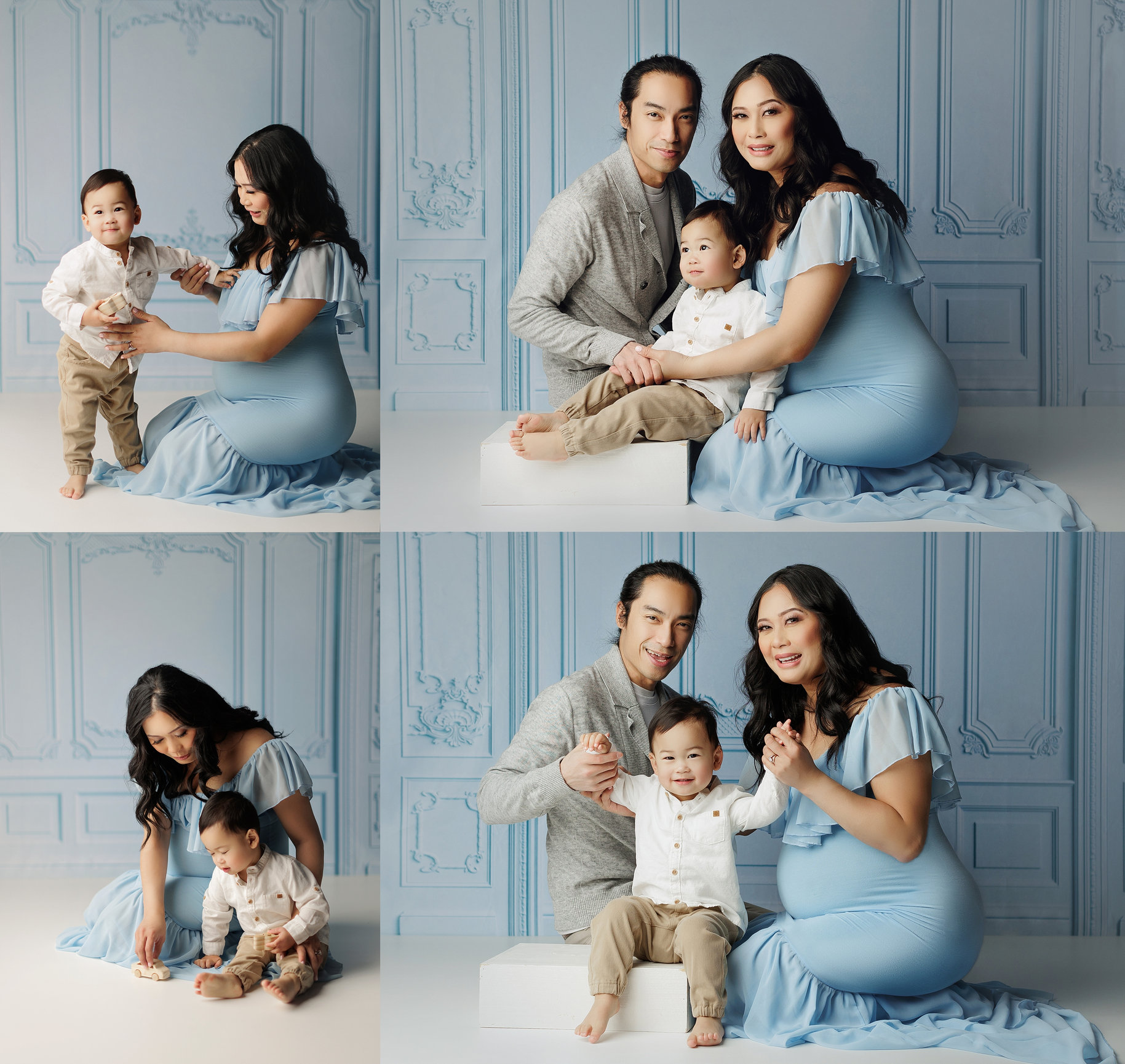 Family Maternity Session in The Studio