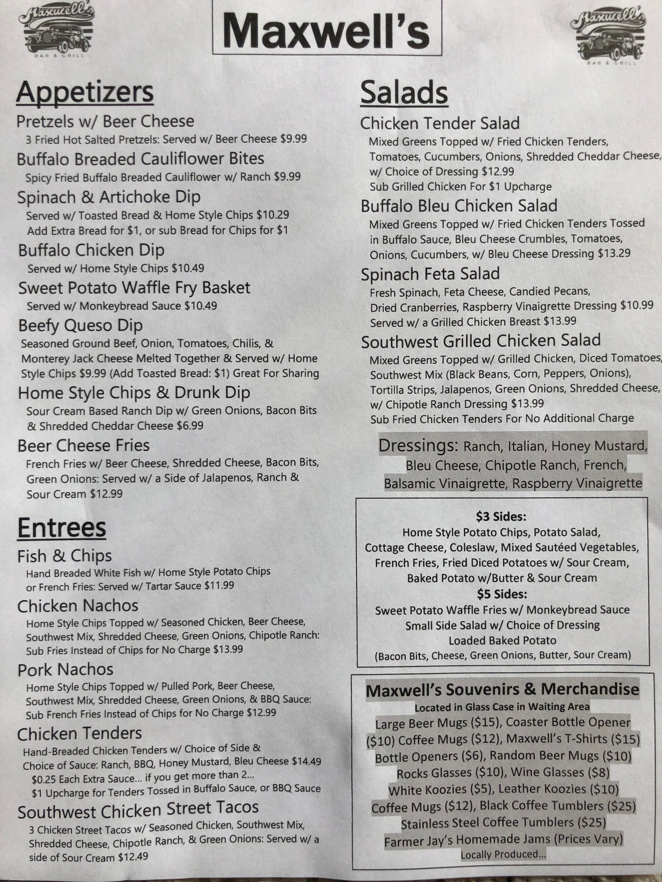 MENU - Maxwell's Bar & Grill