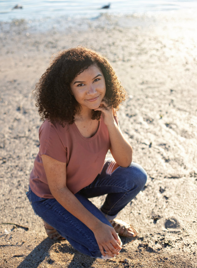 Beach Senior Photo of high school girl taken by Angie Vincent at Heart to Art Photography