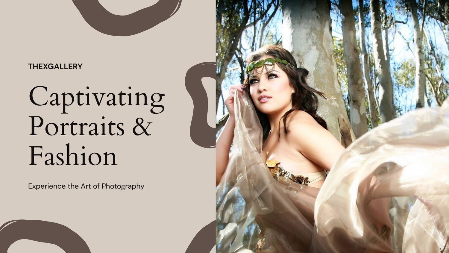 Luxury fashion portrait of a woman in flowing fabric outdoors by Las Vegas portrait photographer The X Gallery, showcasing editorial-style branding and high-end photography.