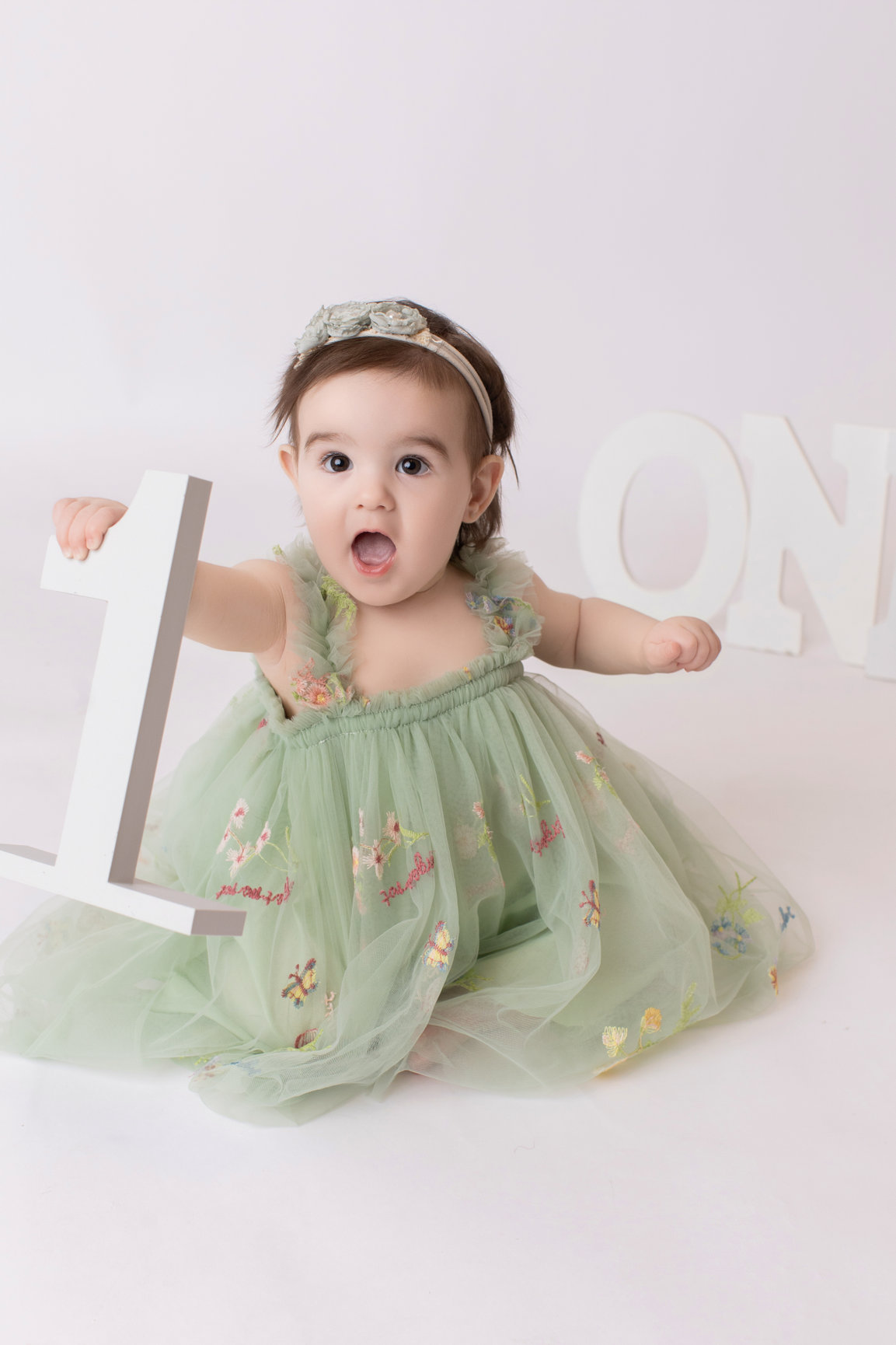 Calgary cake smash photography sage tulle sprinkles and family first birthday session photo 8