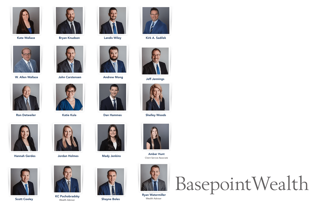 A collage of accountant associates bio page on the Basepoint Wealth website.